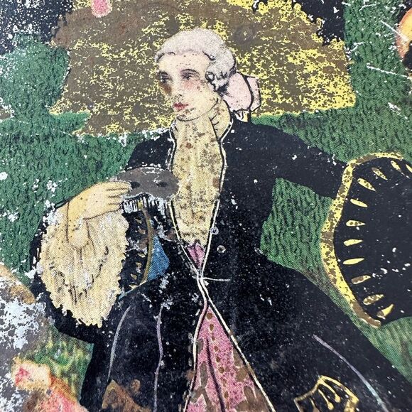 Vintage Art Deco Dancing In The Garden Tin Tray - Picture 6 of 9